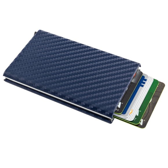 SLIM Aluminum Clip Automatic Pop Up Wallet Carbon Fiber (Black) - Picture 3 of 5